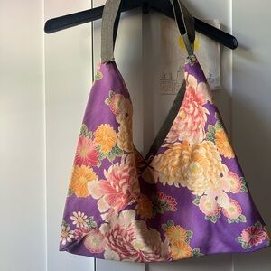 Purple Floral Shoulder Bag. Purchased in a small store in SoHo. Only worn once.